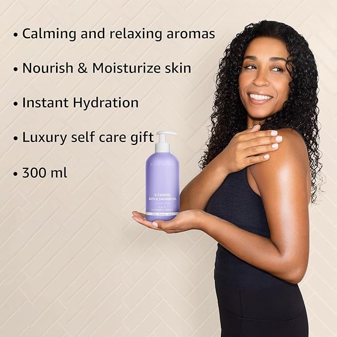 New Miuz Lavender Vitamin InShower Body Conditioner Soft Skin Natural Post Shower Care Moisturizer for Body Legs Nourishing Bath Oil Lavender Vanilla Self Care Spa Gift