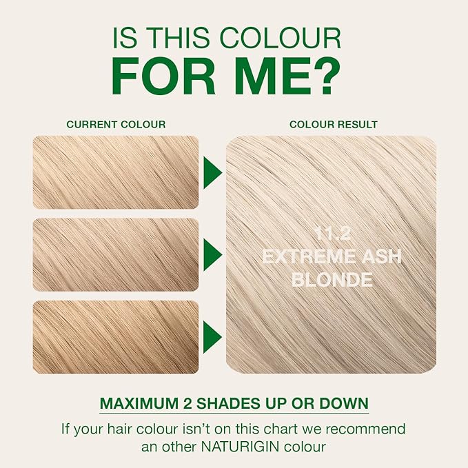 Naturigin Permanent Hair Color, 11.2 Extreme Ash Blonde, Ammonia Free, 100% Gray Coverage, Nourishing Natural Formula, For All Hair Types, Long-Lasting, Vegan & Cruelty-Free, 1 Pack