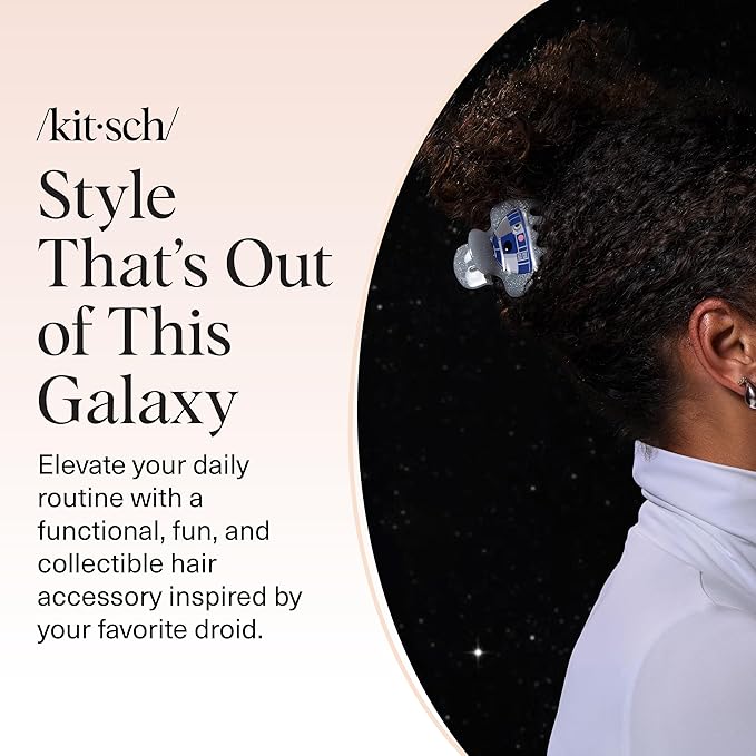 Kitsch x Star Wars R2-D2 Glitter Medium Hair Clip for Women – Whimsical Galaxy-Inspired Claw Clip | Recycled Plastic, Strong Secure Grip, | Ideal Gifts for Women, Hair Accessories for Girls