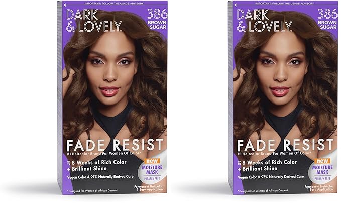 SoftSheen-Carson Dark and Lovely Fade Resist Rich Conditioning Color, Brown Sugar 386 (Pack of 2)