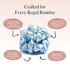 Bridgerton x Kitsch Satin Scrunchies for Women, No Snag, No Tugging, Soft & Comfortable Scrunchies for Girls, Perfect for Day or Night | Ideal Gifts for Women - Toile De Blue
