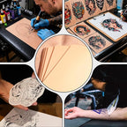 2MM Tattoo Practice Skin with Transfer Papers Kit - YONGDA 20pcs Double-Sided Realistic Fake Skin with 20 Thermal Stencil Papers for Tattoo Training, Beginner & Professional Use