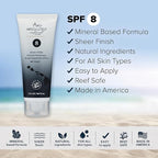 Absolutely Natural - SPF 8 Mineral Sunscreen - Water Resistant Moisturzing Lotion for Body & Face - Non-Nano Zinc Oxide, Vitamin E - 3 Oz