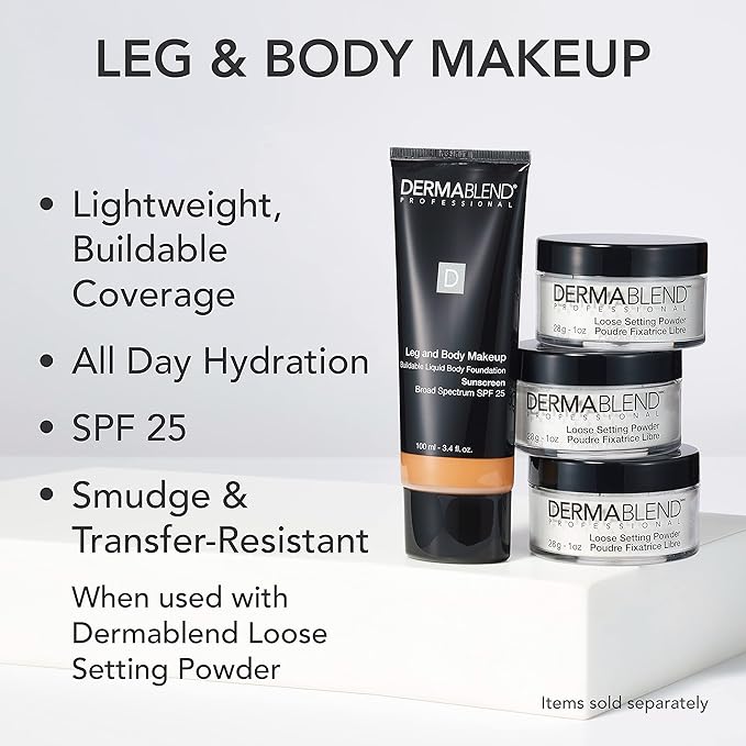 Dermablend Leg and Body Makeup Foundation with SPF 25, 35C Light Beige, 3.4 Fl. Oz.