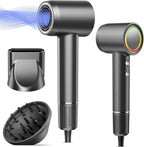 Hair Dryer, 160000 RPM Professional High Speed Ionic Blow Dryer, 500 Million Negative Ions & Heat-Control & Low Noise Hairdryer with Magnetic Diffuser for Fast Drying All Hair Types, No Heat Damage