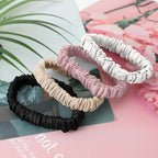 8Pcs 100% Mulberry Silk Scrunchies Hair Care, Skinny Hair Ties Elastic, 22 Momme Mulberry Silk Hair Ties Scrunchies Set Women Curly Thin Hair