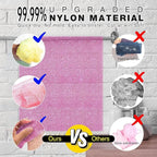 3 Piece Bright Style African exfoliating net Exfoliating Shower Set Long Bath Sponges for Smooth, Refreshed Skin, The Exterior Gleams - Ideal for Daily Use (Bright Yellow, Pink, Purple)