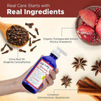 Natural Oil Pulling for Teeth and Gums | Cinnamon Flavored Oral Rinse Mouthwash for Bad Breath | Organic Essential Oil for Teeth Whitening & Gum Health, Cobalt Glass Bottle with Refill Pouch-16 FL Oz