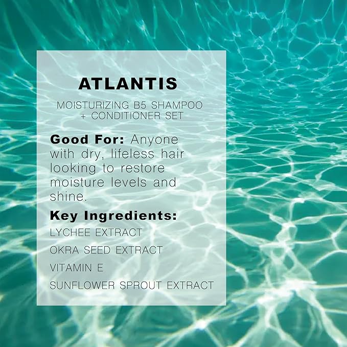 R+Co Atlantis B5 Shampoo + Conditioner Travel Set | Deep Hydration & Repair for Dry Hair | Vegan + Cruelty Free | 2oz (Pack of 2)
