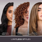 Shark FlexFusion Hair Straightener & Powerful Dryer with Diffuser, Fusion Hair Brush, Ceramic Air Styler with Auto-Wrap Curlers, Ceramic Plates, Cosmic Blush HD642S