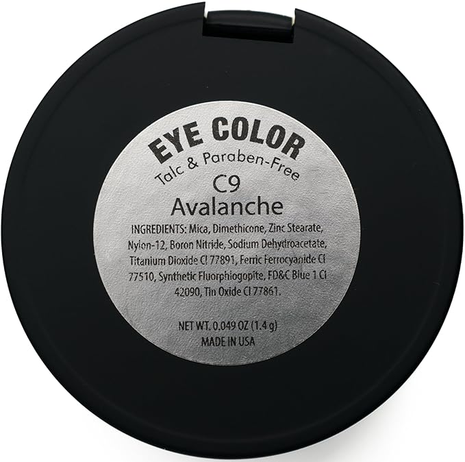 Avalanche Medium Royal Blue Denim Metallic Shimmering Smokey Eye Pressed Powder Single Vegan Eyeshadow; Talc, Paraben & Cruelty Free