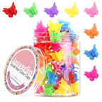 Butterfly Clips for Hair, Y2K Small Mini Hair Claw Jaw Plastic Aesthetic Accessories 90s Girls Women 8 Colors 50 Pcs (Neon Glow)