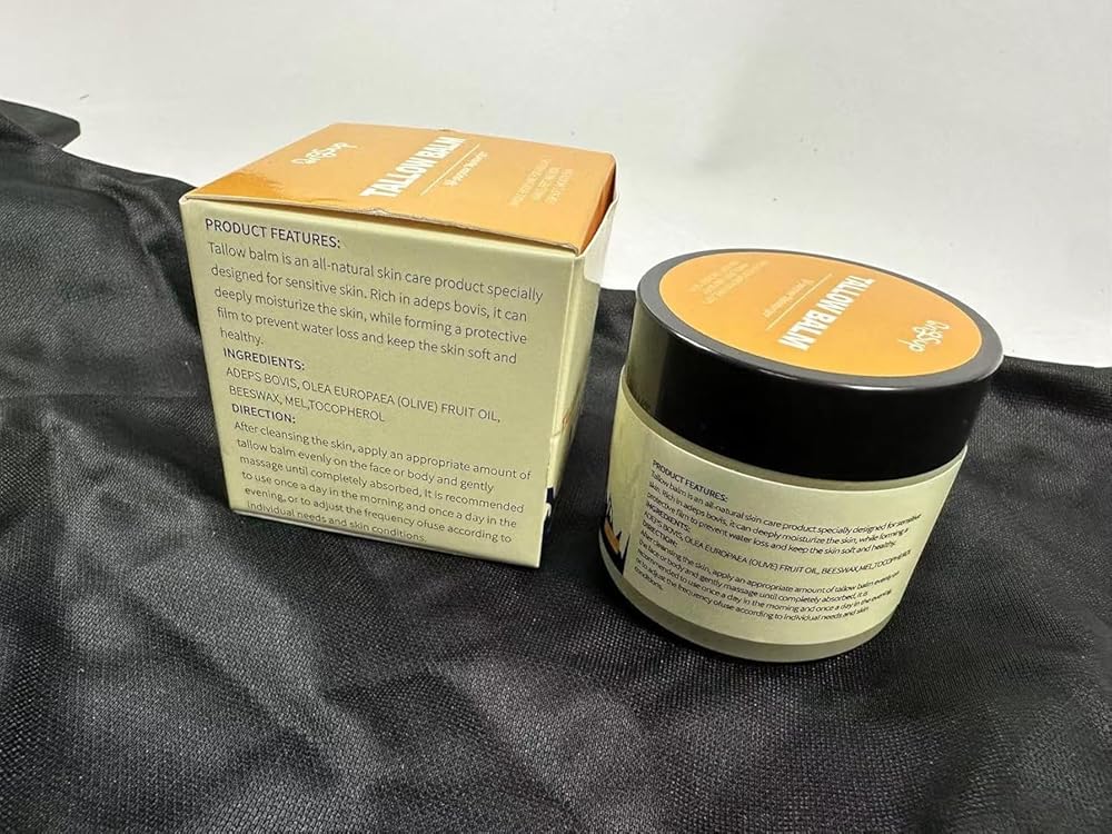 Beef Tallow Balm for Skin Care - All Natural Moisturizing Body Oil with Honey and Beeswax - Tallow from Grass-Fed Cows – Beef Tallow Moisturizer,-Made in USA (2.0 Oz)