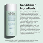 hers triple threat hydrating conditioner for damaged hair, leaves hair looking shiny and strong, color sage formula with an amino acid blend, argan, coconut, sunflower seed oil, 2 pack, 6.4oz