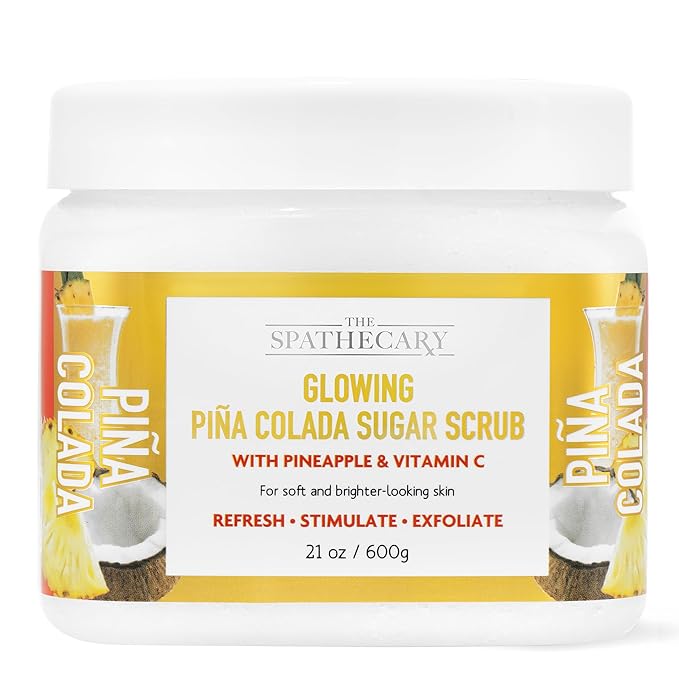 Pina Colada Glowing Sugar Scrub, with Pineapple and Vitamin C, 21 oz