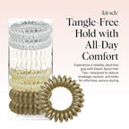 Kitsch Spiral Hair Ties for Women - Creaseless and Dent-free Coil Hair Ties | No Damage, Phone Cord Coils | Made of Flexible and Durable Plastic | Ideal Gifts for Women | 8pcs (Blonde)