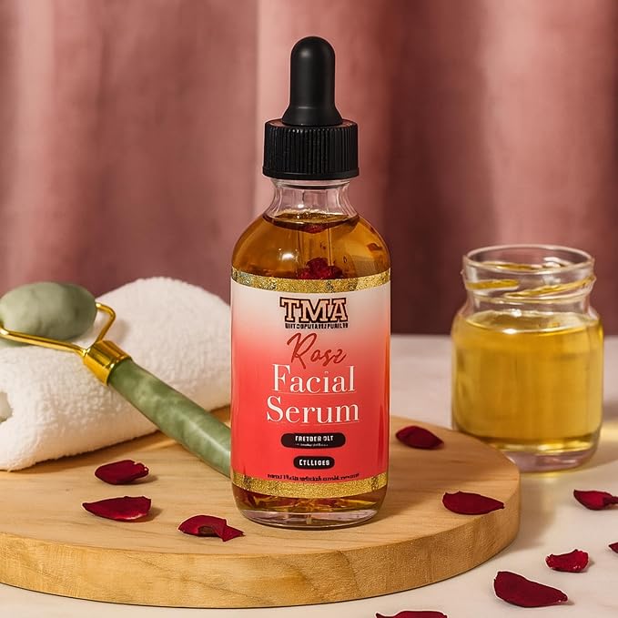 The Mane Attraction Rose Facial Serum – 2oz | Hydrating Rosehip Oil for Face | Brightening Oil for Dry Skin, Hyperpigmentation, Acne & Sensitive Skin | Plant-Based, Fragrance-Free