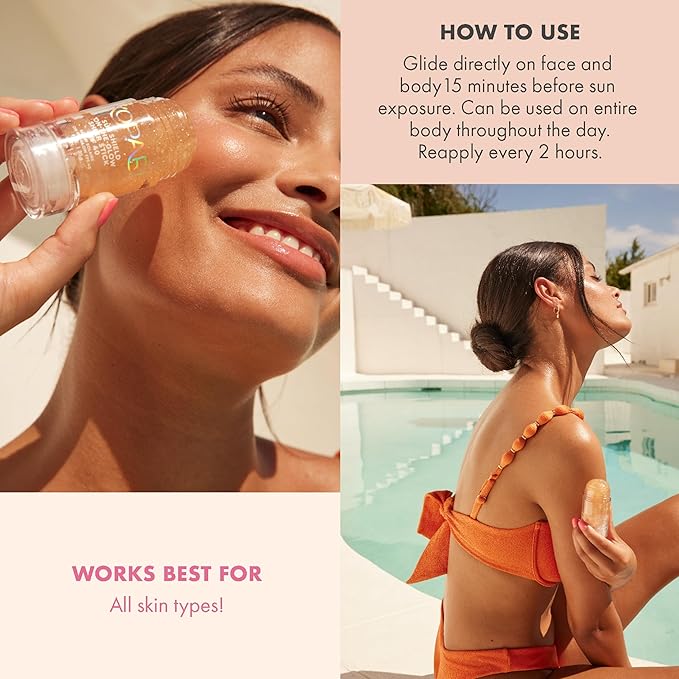 Kopari Sun Shield On-The-Glow Sheer Sunscreen Stick SPF 40, Sweat and Water Resistant Roll On Sunscreen For Face and Body with Vitamin E and Bisobolol, 1oz