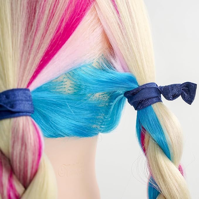 MEEDEE Pack Navy Blue Women's Hair Accessories: Soft Elastic Ribbon Ties, No Crease, No Damage Pony Tails, Ouchless Yoga Bracelets