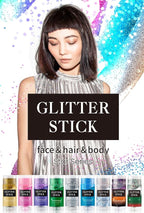 Green Body Glitter Stick, Sparkling Neon Outfit Singer Concert Music Rave Festival Party Accessories Face & Body Glitter Gel Makeup.