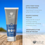 Aloe Up Sport Sunscreen Lotion SPF 50 - Broad Spectrum UVA/UVB Sunscreen Protector for Face and Body - With Hydrating Aloe Vera Gel - Non-Greasy - No White Cast - Reef Safe - Fragrance-Free - 3 Oz