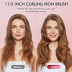 Betahouse Thermal Brush Curling Iron Brushes, 1.5 Inch Heated Round Styling for Blowout, Fast Heating Negative Ion Curling Brushes with 5 Temp Settings, Dual Voltage Hair Styling Tool