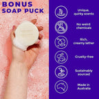 Nudy Rudy Berrylicious 2 Pack, Liquid Body Wash Bundle with Bonus Soap Bar, Aloe Vera and Vitamin E, Moisturizing Shower Gel, Body Wash and Bar Soap for Men and Women 16.9 fl oz and 4.2 oz