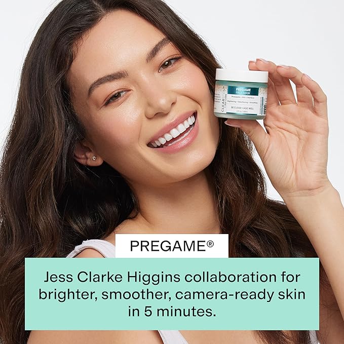 CLEARSTEM PREGAME Illuminating Face Mask with AHA Face Exfoliant - Skin Facial Mask with Bamboo & Turmeric for Makeup Prep - Gentle Face Exfoliator and Smoothing Face Mask for Weekly Skincare Routine