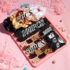 Colour Hair Accessories, Hair Ties, Scrunchies, Ponytail Holders, Traceless Ropes Set for Girls, Women, Babies & Kids (2155 Pieces, Brown, Elastic Hair Ties)