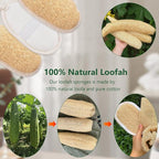 3 Pack Natural Loofah Exfoliating Body Scrubber, Exfoliating Loofah Sponges, Face Exfoliator Scrubber, Facial Loofah for Men and Women