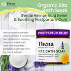 Best Organic Sitz Bath Soak Postpartum Care & Post Partum Essentials, Natural Hemorrhoid Treatment for Women & Moms with Epsom Dead Sea Salt Witch Hazel, Sitz Bath for Toilet, Thena