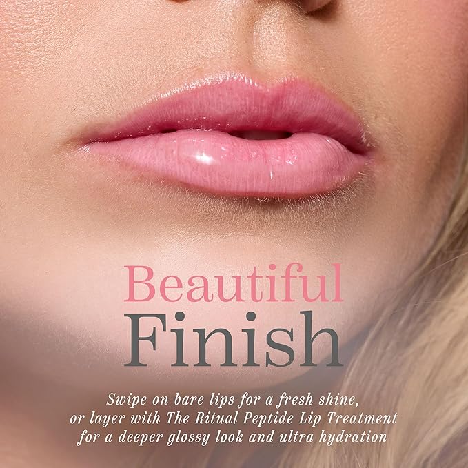 Cote Beauty's Peptide Lip Shine in Lyla, Ultra Hydrating & Long-Lasting Coral Plumping Lip Gloss for Women with Hyaluronic Acid, Shea Butter & Jojoba Oil, Vegan & Cruelty-Free, 0.12 Fl Oz