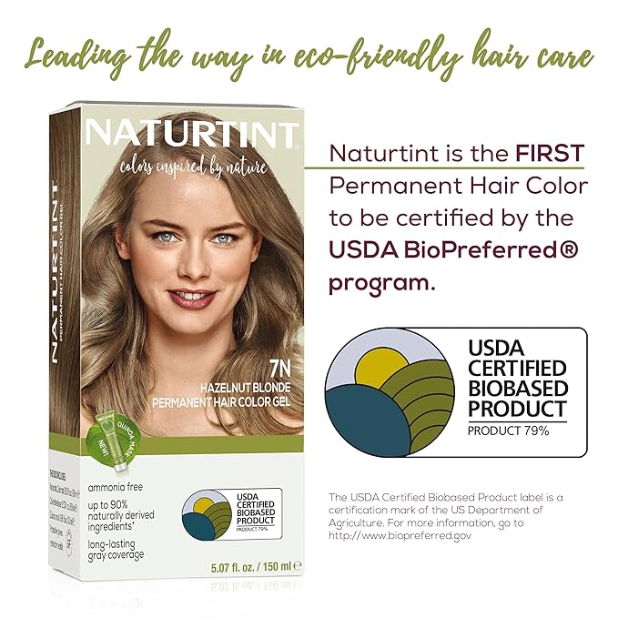 Naturtint 7N Hazelnut Blonde Permanent Hair Color (Pack of 6), Ammonia Free, Vegan, Cruelty Free, up to 100% Gray Coverage, Long Lasting Results (Packaging may vary)