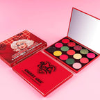 KimChi Chic Cherry Chic Eyeshadow Palette - 12 Ultra Pigmented Shades, Shimmer, Matte & Glitter Finishes, Talc Free & Infused with Vitamin E, Cruelty Free, Sex Kitten, 0.68oz