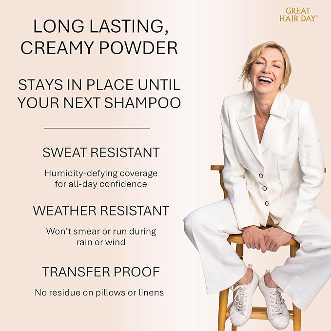 Joan Rivers Great Hair Day Root Touch Up Powder – Fill-in Powder for Thicker, Fuller Looking Hair (Dark Brunette)