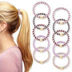 Hair Ties No Damage - 10PCS Ponytail Holders - Elastic Hair Ties for Thick Hair - Braided Hair Bands for Women Girls's Hair - Violet