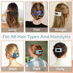 French Flat Hair Clips for Women 6pcs Hair Claw Clips for Thick or Thin Hair Matte Claw Clips for Girls Barrettes Non-Slip Strong Hold Hair Accessories for Women (Blue)