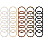 Hair Ties for Women Girls, Funtopia 30 Pcs Elastics Hair Bands Ponytail Holders for Thick Hair, No Damage No Crease Hair Elastics (Black/Brown/White/Beige/Coffee)