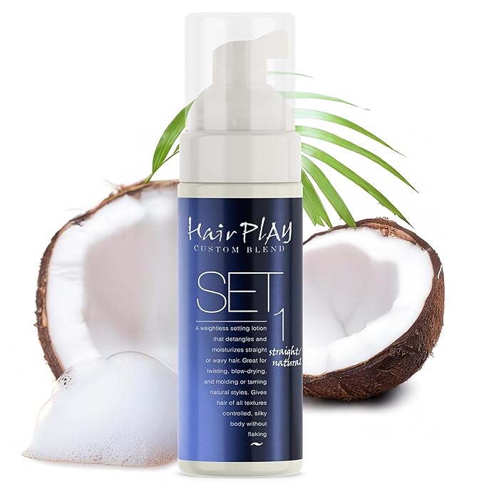 Hair Play Set #1 Hair Foam Mousse - Light Hold Styling Foam for Frizz Control - Volume Mousse for Fine Hair & Natural Straight Hair- Lightweight & Non-Greasy - Travel Size Hair Mousse - 2 Fl Oz