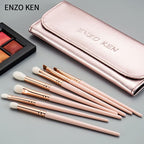 Natural Goat Hair Eye Shadow Brush Set Professional, Blending Eyeshadow Brush Set with Case, Small Nose Contour Brushes, Natural Hair Eyeshadow Brushes, Eye Brush, Eyeshadow Blending Brush.