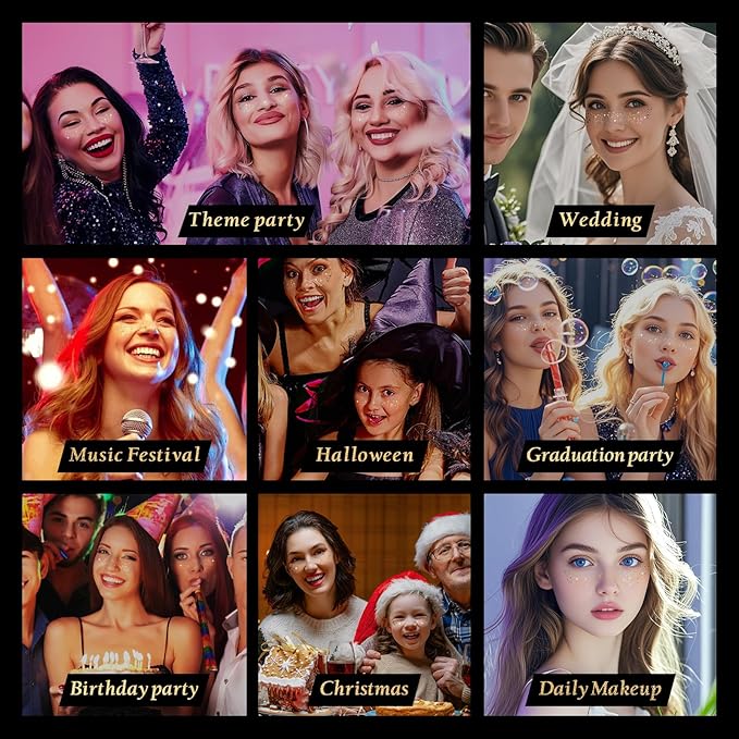 24pcs Glitter Freckles Makeup Patches-Gold-Face Speckle, Sparkle Speckles Patches for Women, Cute Golden Fake Freckles, Glitter Freckle Face Tattoo, Accessories for Musical Festival