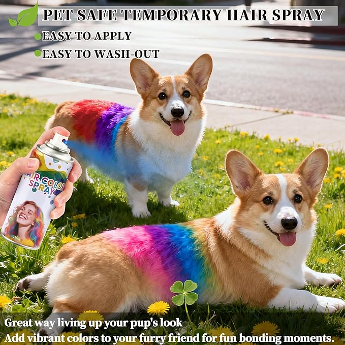 2 Pack hair spray temporary for Girls Women,Washable Hair Dye Spray Non-Sticky Halloween Cosplay Party Crazy Hair Day Hair Coloring Wax (Fiery Red&Blue)