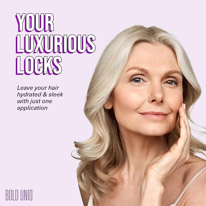 Bold Uniq Purple Hair Mask - Toner For Blonde, Platinum, Bleached, Silver, Gray, Ash & Brassy Hair - Remove Yellow Tones & Condition Dry, Damaged Hair - Cruelty Free & Vegan - 6.76oz