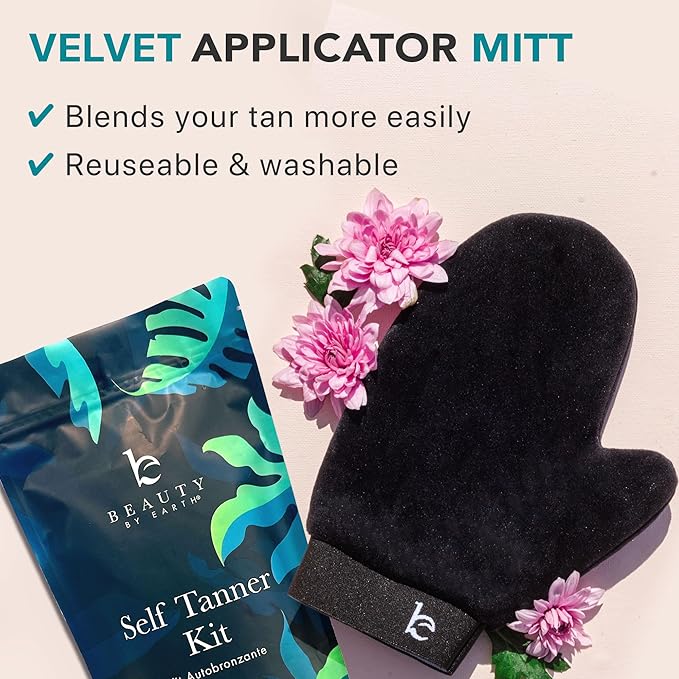 Self Tanner Tanning Mousse Kit - USA Made with Natural & Organic Ingredients, Self Tanner Mousse and Mitt, Tan Kit, Fake Tan Tanning Foam, Ultra Dark, Sunless Tanners Best Sellers