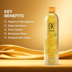 GK HAIR Global Keratin Gold Shampoo (8.5 Fl Oz/250ml) Hair Moisturizing Shine and Protection With Argan Oil, Shea Butter, Natural Oils All Hair Types