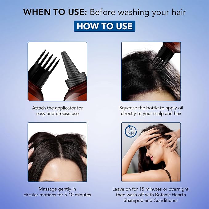 Botanic Hearth Rosemary Oil for Hair Growth | Strengthening Biotin, Jojoba, Castor Hair Growth Oil for frizzy hair | Dry, Damaged Scalp Treatment | Color Safe | All Hair Types | 6.7 Fl Oz (2 Pack)