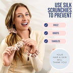 Blissy Silk Scrunchies (3 Pack) - 100% Pure Mulberry Silk - 22 Momme 6A High-Grade Fibers Scrunchie for Straight & Curly Hair (Nicole Miller - Mauve Cheetah, Regular)