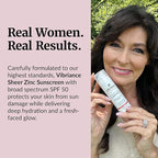 Vibriance Sheer Zinc Sunscreen - Tinted Sunscreen for Face SPF 50, Lightweight Facial Moisturizer with Niacinamide, Hyaluronic Acid - 1.7 fl oz