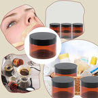 30 Pack 4 oz Amber Plastic Jars with Lids Empty Refillable Cosmetic Container for Beauty Essential Products Body Butter Creams Gel and Lotion