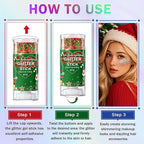 Pink Body Glitter Stick, Face Body Glitter Gel Holographic Hair Glitter Halloween Chunky Sequin Waterproof Face Paint Stick Glitter Makeup for Women